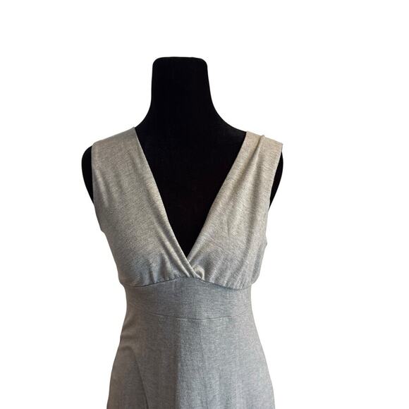 Body Central Gray Sleeveless Maxi Dress Size M Made in USA Stretch Jersey Empire - Picture 4 of 6